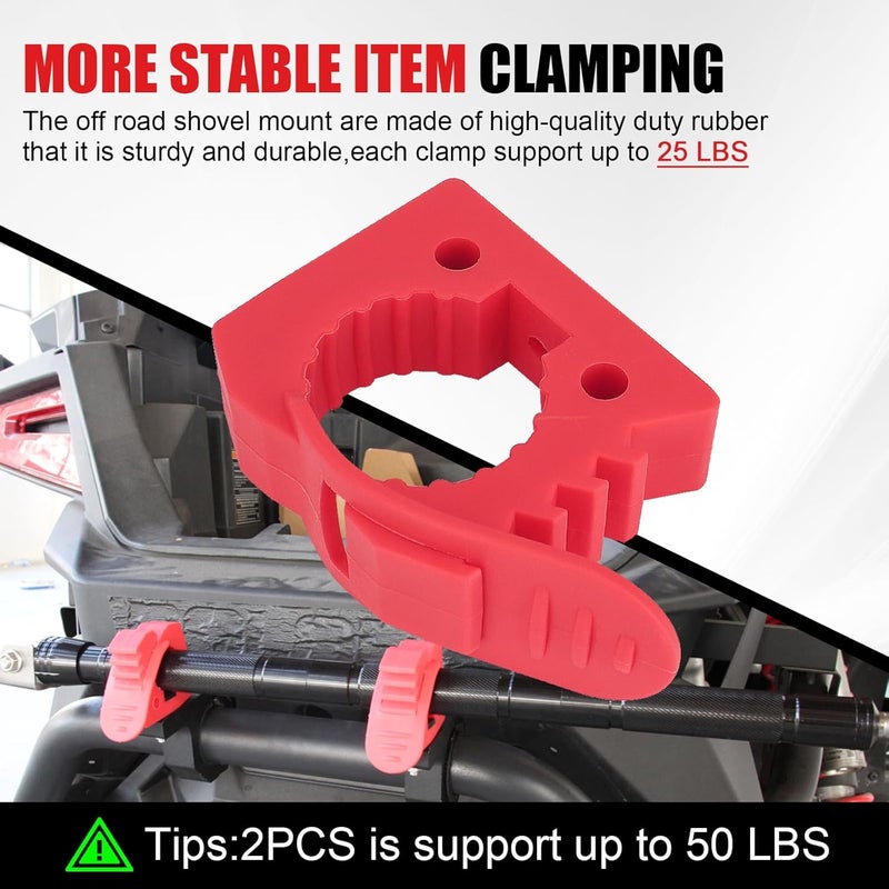GLOBLED Heavy-Duty Quick Fist Rubber clamps Mount Fit 1-1/5''-1-3/5'' For Diameter Tools And Equipment,13LB Capacity,Compatible With Truck,ATV,UTV.Boat,Off-road,4x4,Vans-5pcs - Image 3